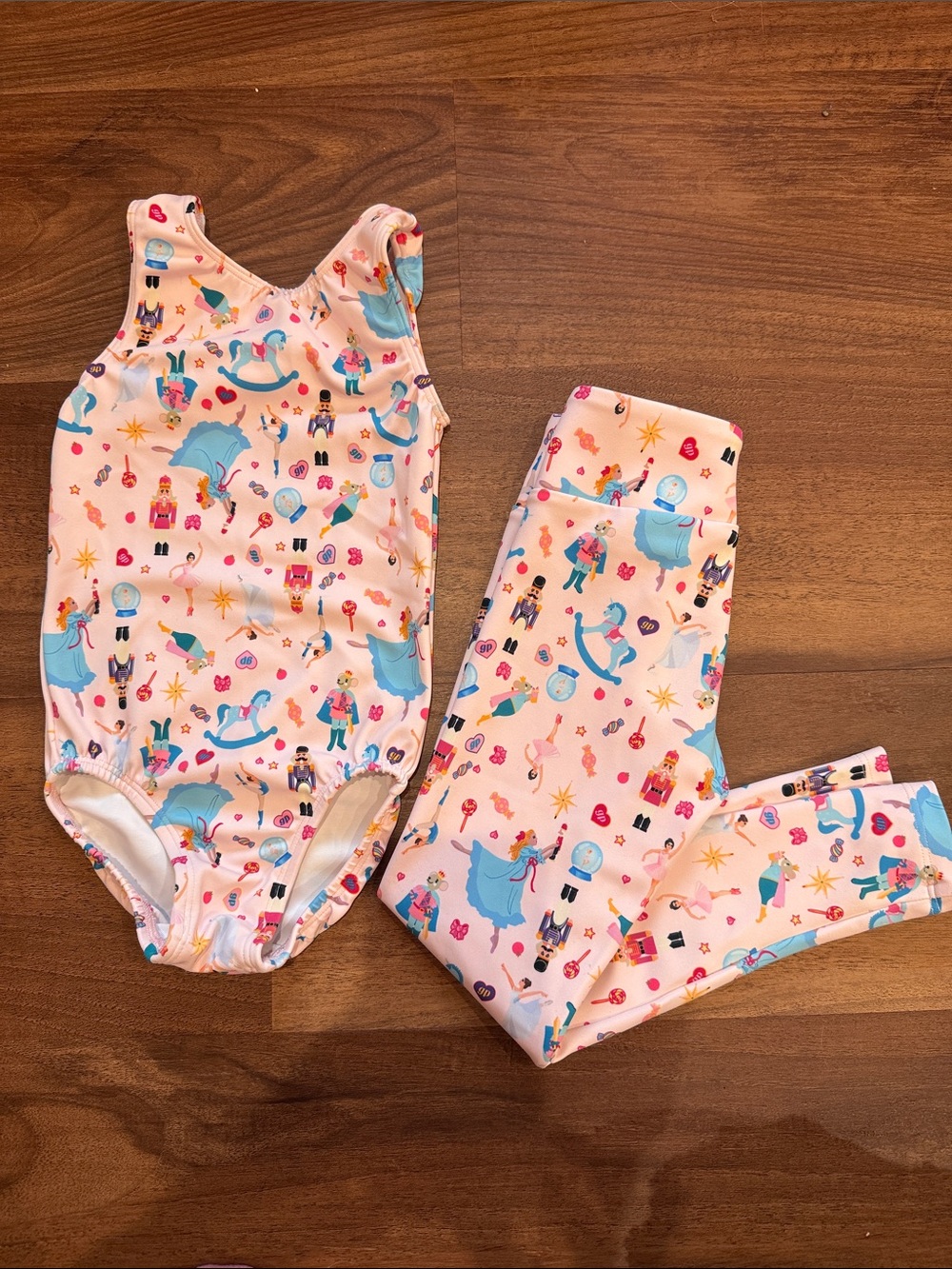 Girls Pink Nutcracker Dance Leotard & Leggings Set